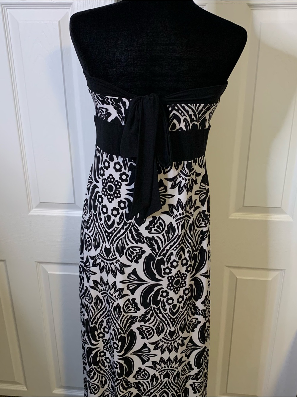 Bisou Bisou B&W Strapless Maxi Summer Dress - Picture 4 of 5